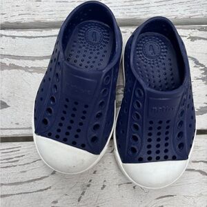 Native Kids Navy and White Water Shoes